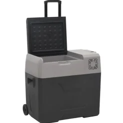 vidaXL Koelbox met wielen en adapter 40 L polypropeen zwart en grijs