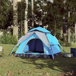 vidaXL Koepeltent 3-persoons snelontgrendeling blauw
