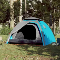 vidaXL Koepeltent 4-persoons snelontgrendeling blauw