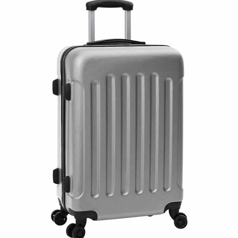 vidaXL Koffer met slot 3 pcs Zilver 50 x 31 x 78 cm ABS Kunststof