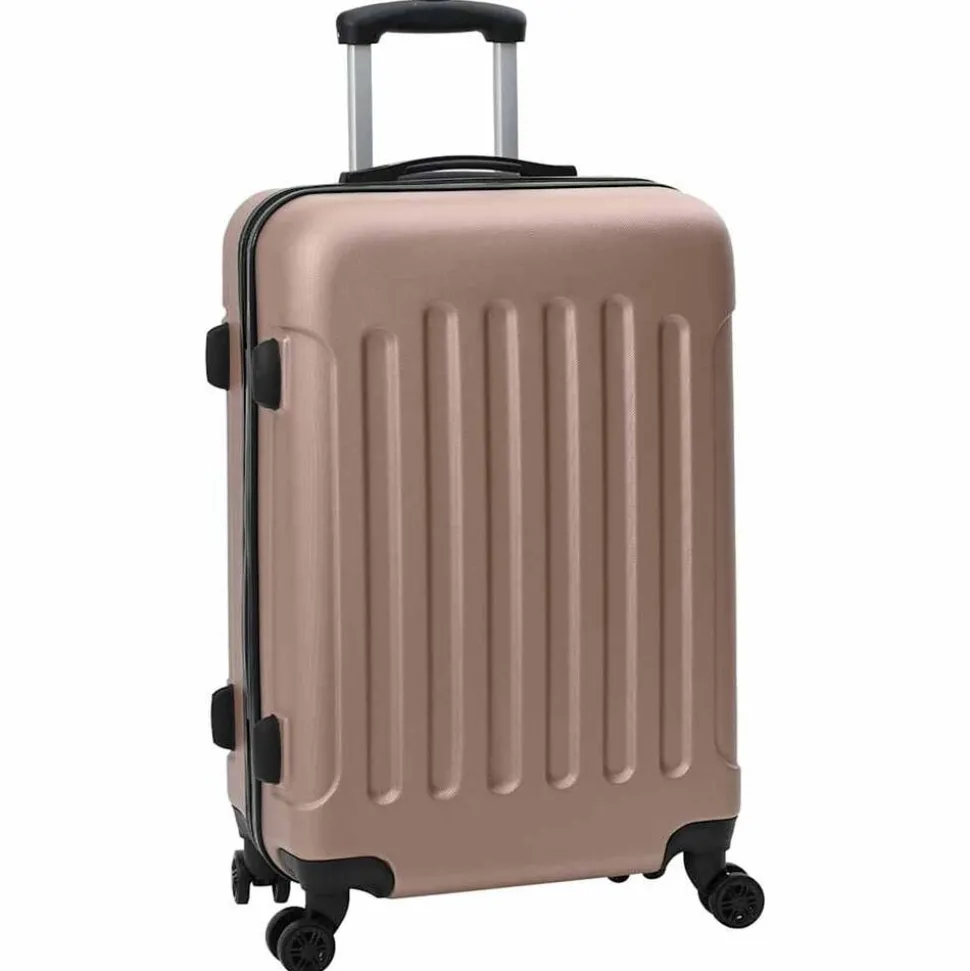 vidaXL Koffer met slot 3 pcs Rose Gold 50 x 31 x 78 cm ABS Kunststof