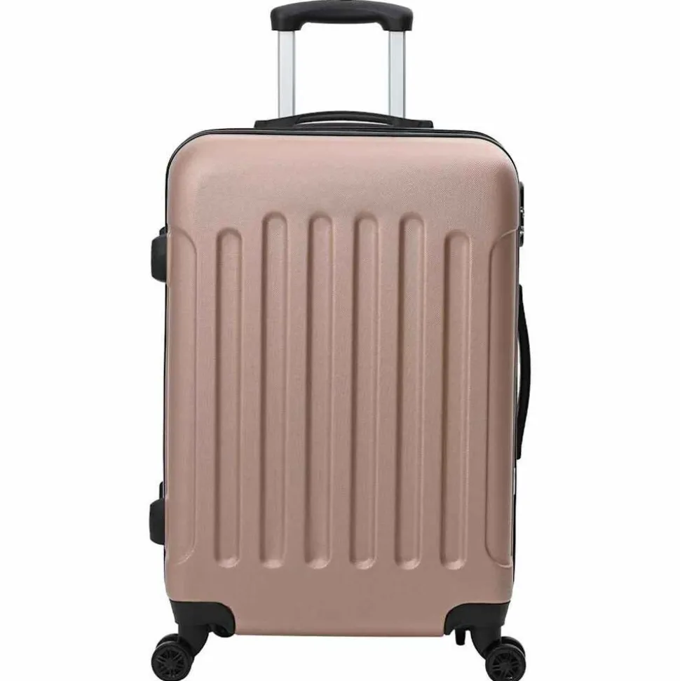 vidaXL Koffer met slot 3 pcs Rose Gold 50 x 31 x 78 cm ABS Kunststof