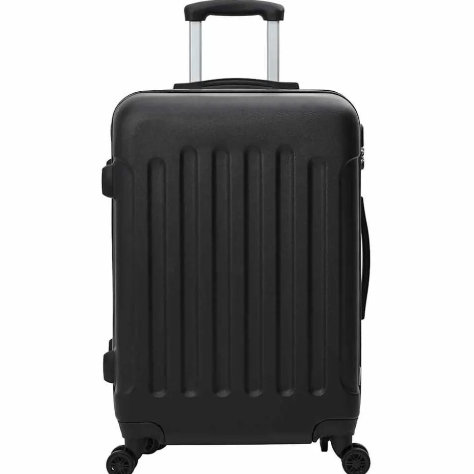 vidaXL Koffer met slot 3 pcs Zwart 50 x 31 x 78 cm ABS Kunststof