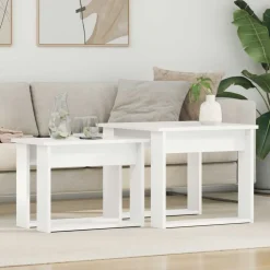 vidaXL Koffietafel Set 2 pcs Wit Bewerkt hout