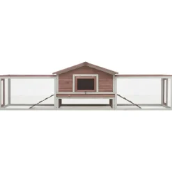 vidaXL Konijnenhok 310x70x87 cm massief grenen- en vurenhout mokka