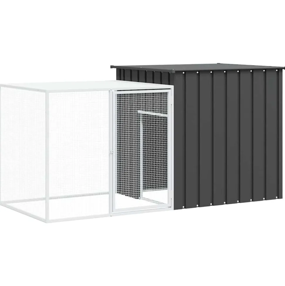 vidaXL Konijnenhok 200x91x100 cm gegalvaniseerd staal antracietkleurig
