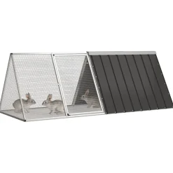 vidaXL Konijnenhok 201,5x80,5x71 cm gegalvaniseerd staal antraciet