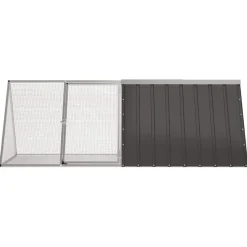 vidaXL Konijnenhok 201,5x80,5x71 cm gegalvaniseerd staal antraciet