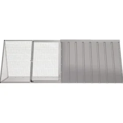 vidaXL Konijnenhok 201,5x80,5x71 cm gegalvaniseerd staal grijs