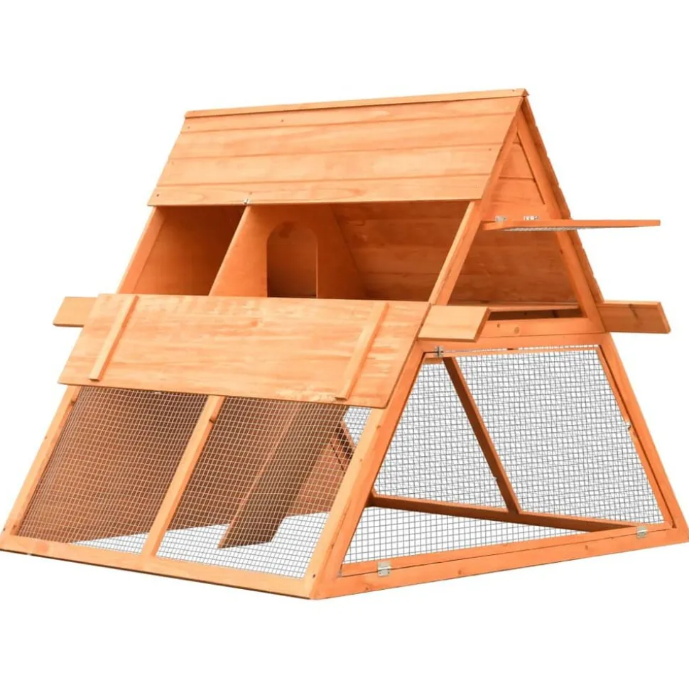 vidaXL Konijnenhok 152x128x108 cm massief grenen- en vurenhout