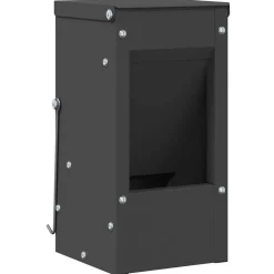vidaXL Konijnenvoer Zwart 12,5 x 12,5 x 25 cm Koudgewalst Staal