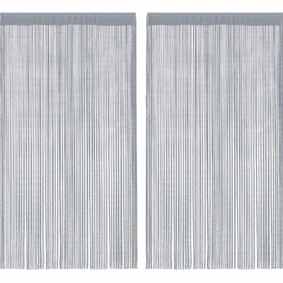 vidaXL Koordgordijnen 2 st 100x250 cm lichtgrijs
