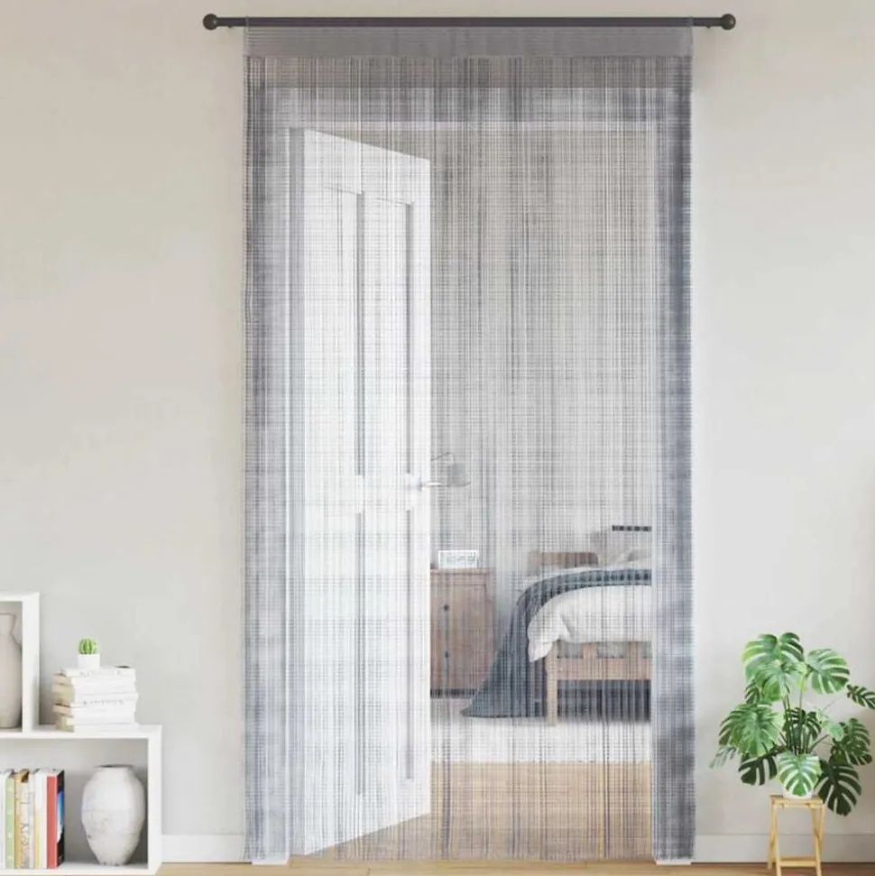 vidaXL Koordgordijnen 2 st 100x250 cm lichtgrijs