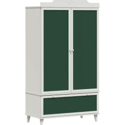 vidaXL Krijtbord Kast met lade ROROS Wit 90 x 45 x 165 cm Bewerkt hout