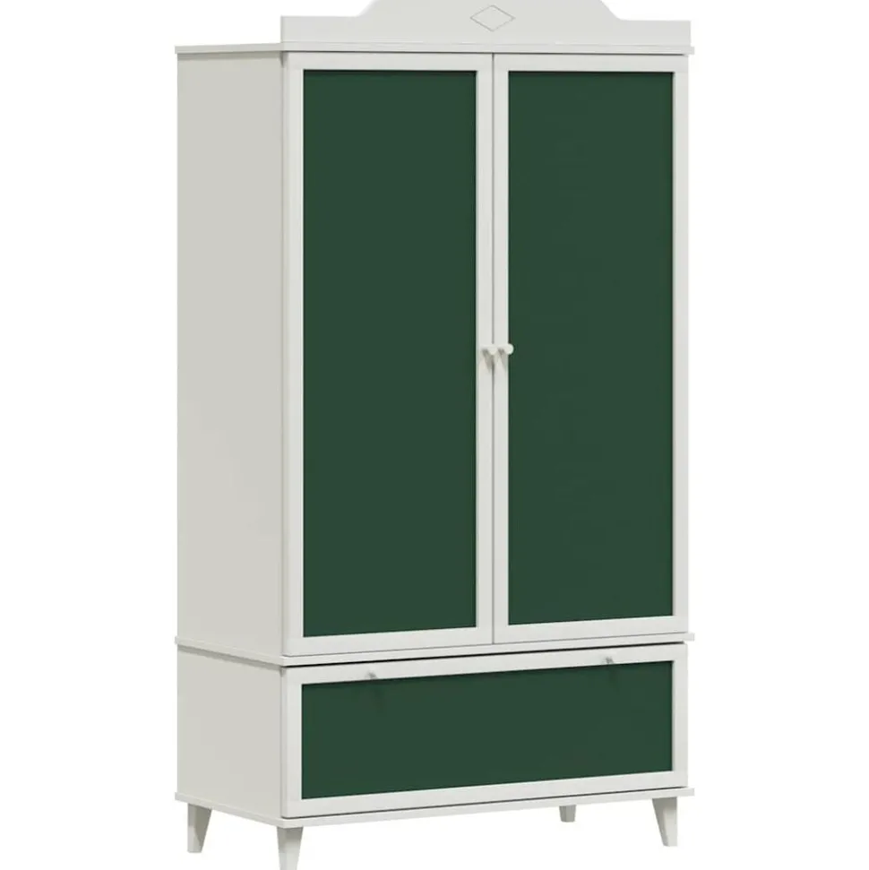 vidaXL Krijtbord Kast met lade ROROS Wit 90 x 45 x 165 cm Bewerkt hout