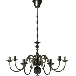 vidaXL Kroonluchter zwart metaal 8 x E14 lampen