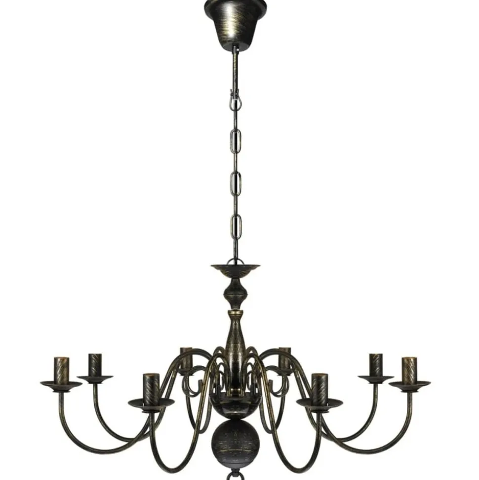 vidaXL Kroonluchter zwart metaal 8 x E14 lampen