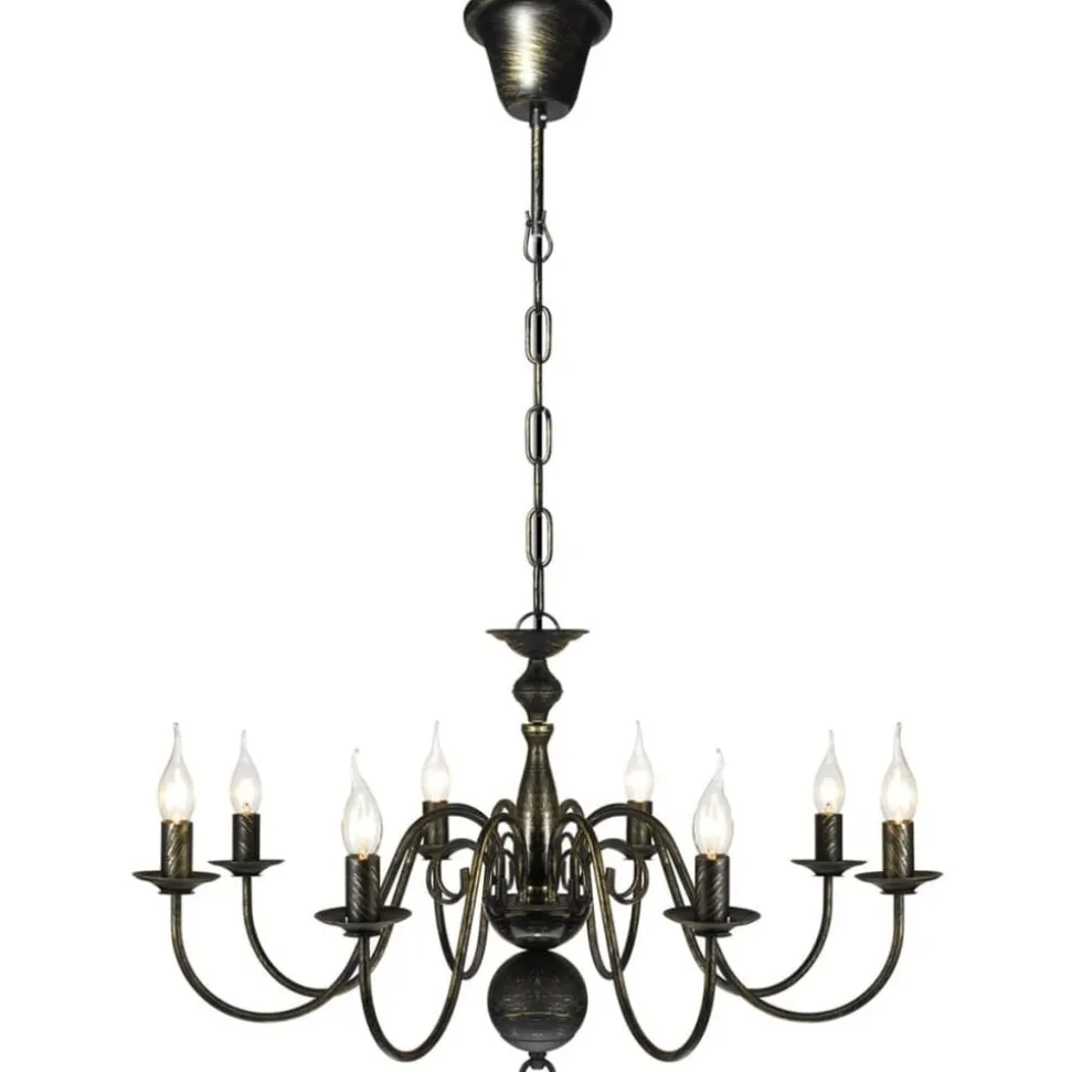 vidaXL Kroonluchter zwart metaal 8 x E14 lampen