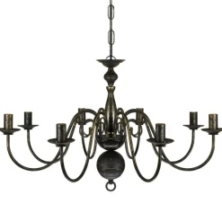 vidaXL Kroonluchter zwart metaal 8 x E14 lampen