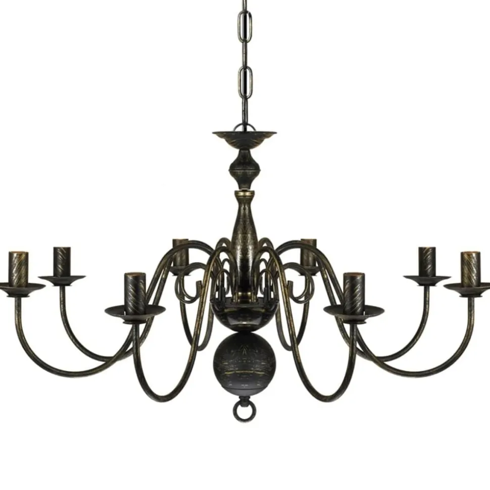 vidaXL Kroonluchter zwart metaal 8 x E14 lampen