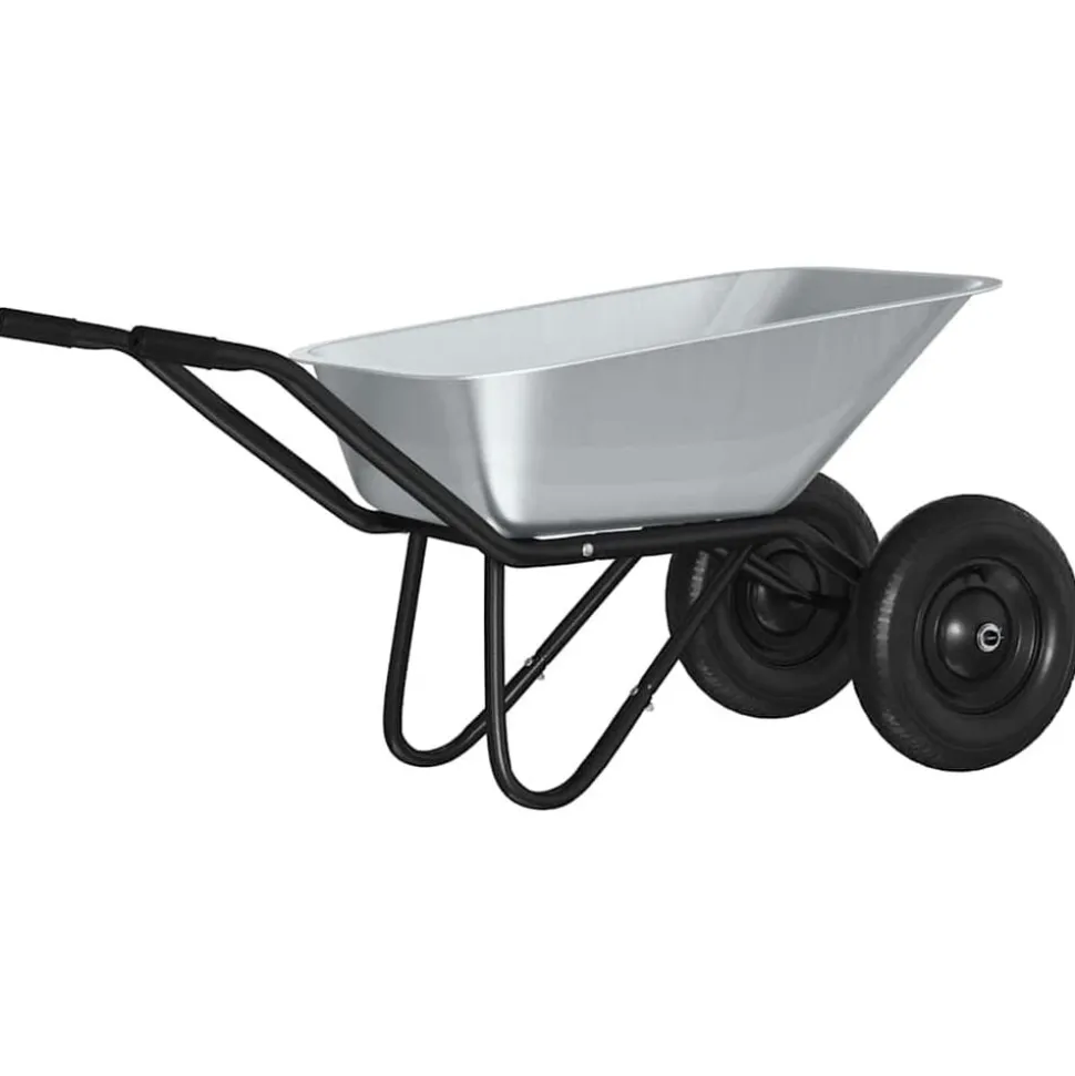 vidaXL Kruiwagen Zilver en Zwart 137 x 60 x 65,5 cm Staal