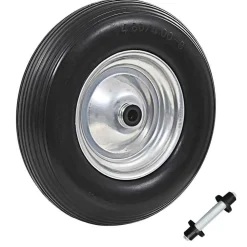 vidaXL Kruiwagenwiel met as 4,00-8 390 mm massief PU
