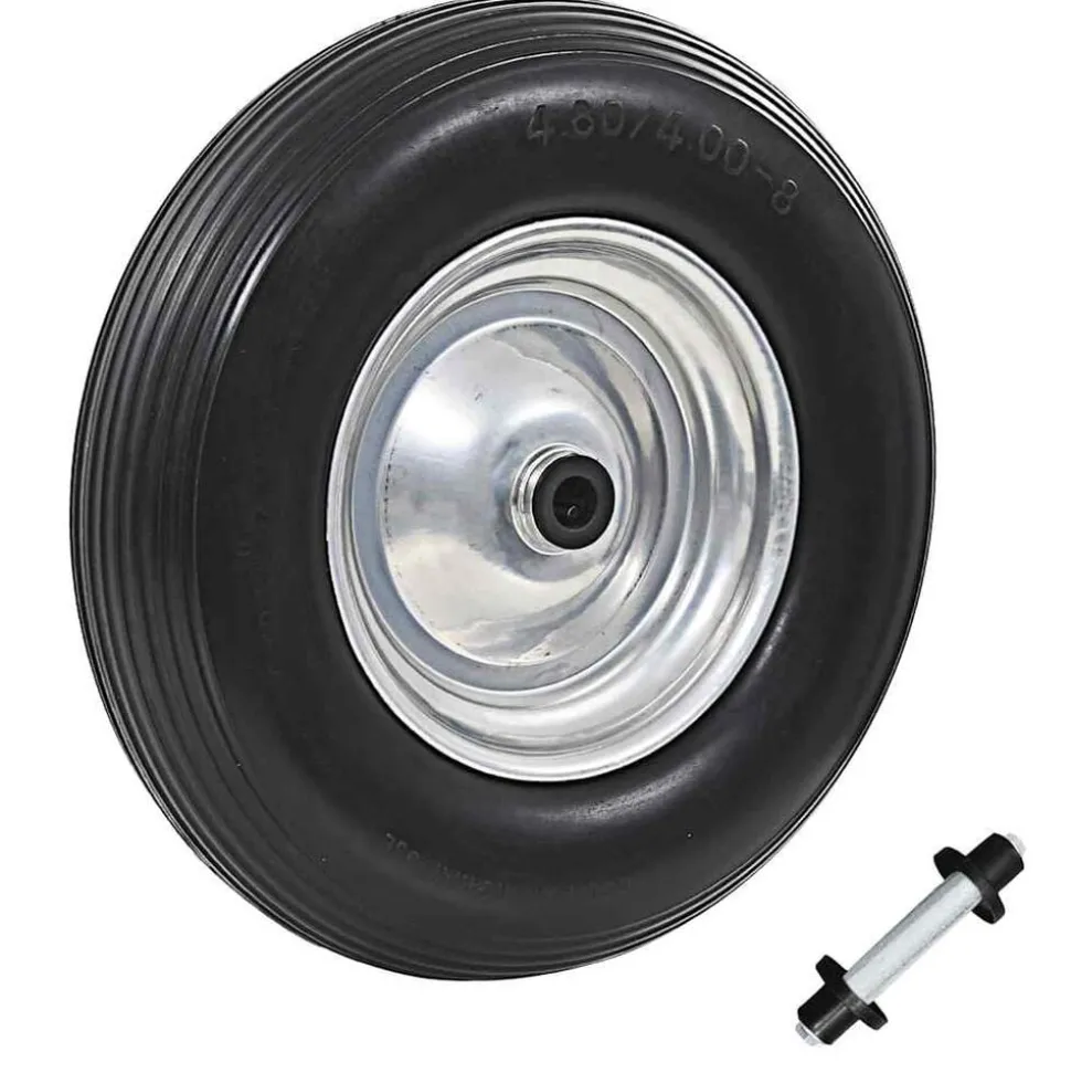vidaXL Kruiwagenwiel met as 4,00-8 390 mm massief PU