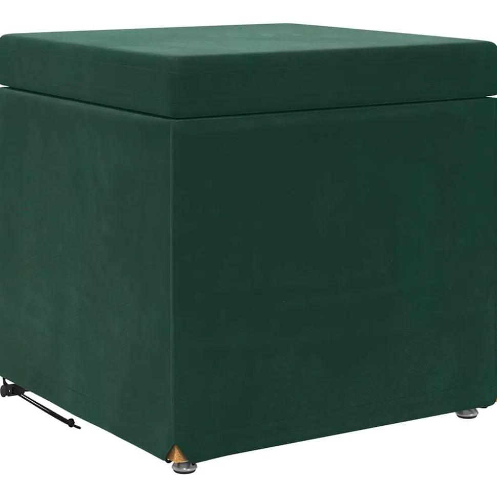 vidaXL Kruk Donkergroen 41 x 41 x 40 cm Velvet en Gefabriceerd Hout