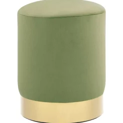 vidaXL Kruk fluweel 28 x 36 cm mosterdgroen en goudkleurig