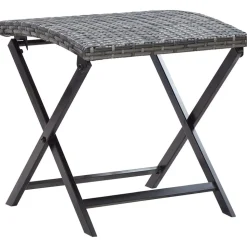 vidaXL Kruk inklapbaar poly rattan grijs