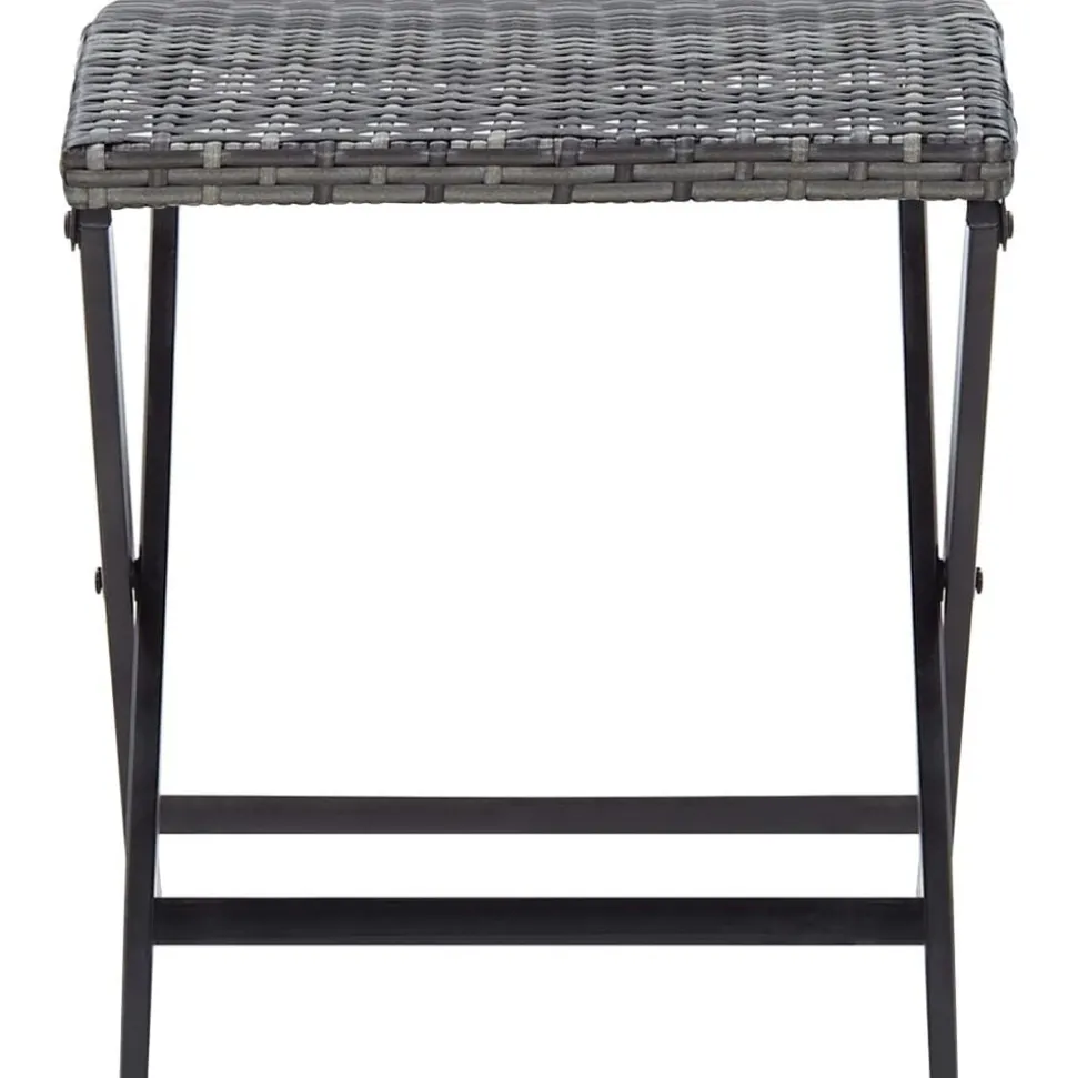 vidaXL Kruk inklapbaar poly rattan grijs