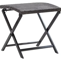 vidaXL Kruk inklapbaar poly rattan bruin