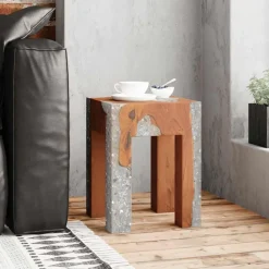 vidaXL Kruk massief teakhout en hars