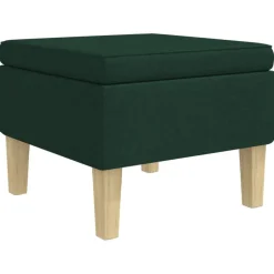 vidaXL Kruk met houten poten stof donkergroen