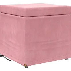 vidaXL Kruk Roze 41 x 41 x 40 cm Velvet en Gefabriceerd Hout