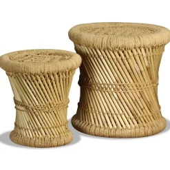vidaXL Krukken 2 st bamboe en jute