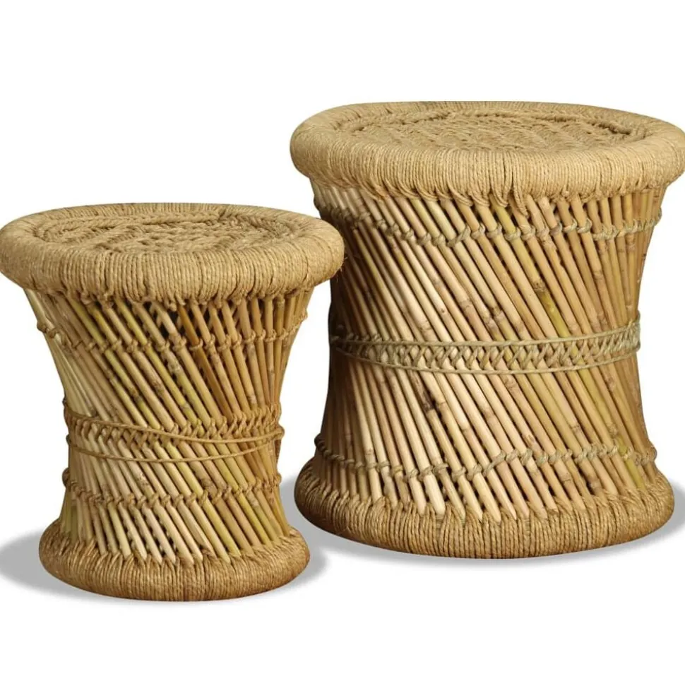 vidaXL Krukken 2 st bamboe en jute