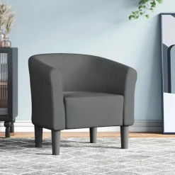 vidaXL Kuipstoel stof donkergrijs