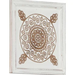 vidaXL Kunst Decoratie 2 pcs Bruin en wit 40 x 40 x 1,5 cm