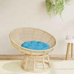 vidaXL Kussen rond Ø 60x11 cm oxford stof lichtblauw