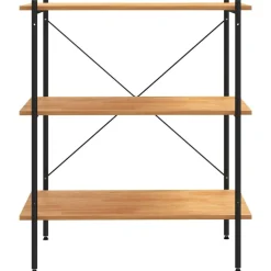 vidaXL 3-laags stellingkast zwart en eiken 80x40x92 cm