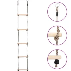 vidaXL Ladder met 5 sporten 210 cm massief grenenhout