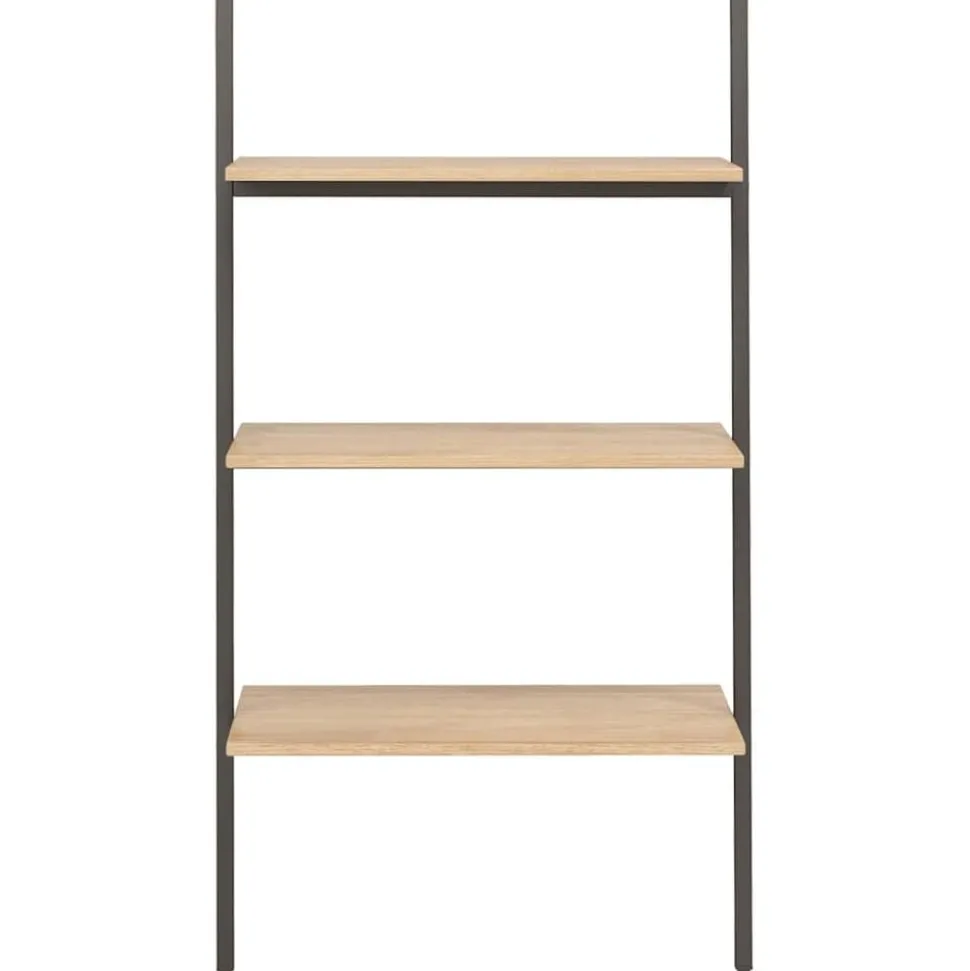 vidaXL Ladderrek met 3 schappen 64x34x116 cm lichtbruin en zwart