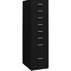 vidaXL Ladeblok verrijdbaar 28x41x109 cm metaal zwart