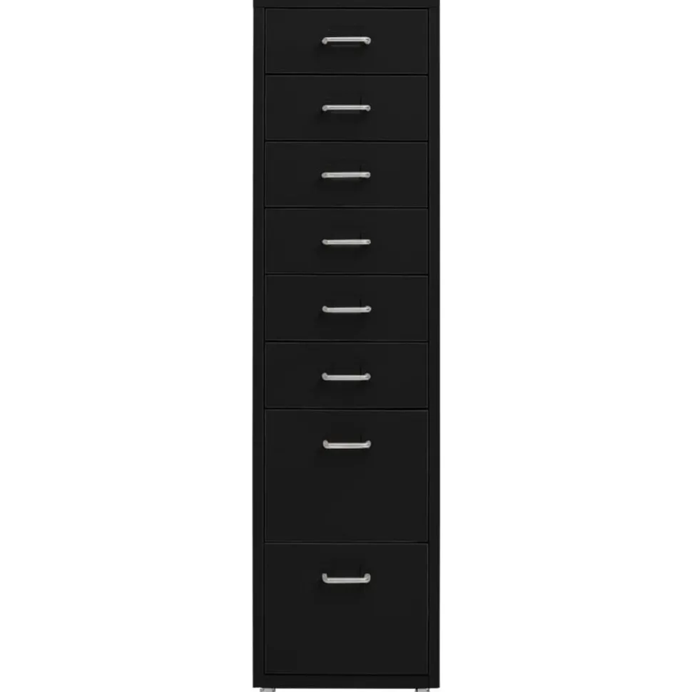 vidaXL Ladeblok verrijdbaar 28x41x109 cm metaal zwart