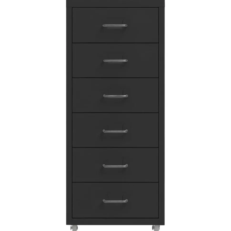 vidaXL Ladeblok verrijdbaar 28x41x69 cm metaal zwart