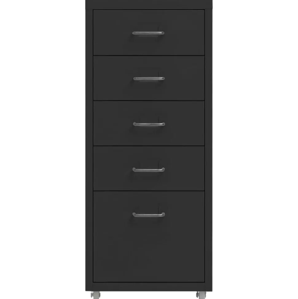 vidaXL Ladeblok verrijdbaar 28x41x69 cm metaal zwart