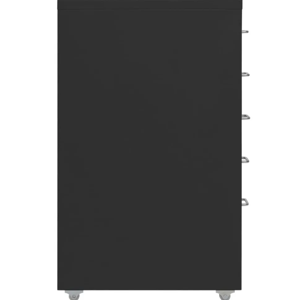 vidaXL Ladeblok verrijdbaar 28x41x69 cm metaal zwart