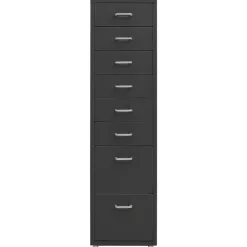 vidaXL Ladeblok verrijdbaar 28x41x109 cm metaal antracietkleurig