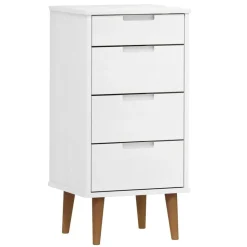 vidaXL Ladekast MOLDE 40x35x82 cm massief grenenhout wit